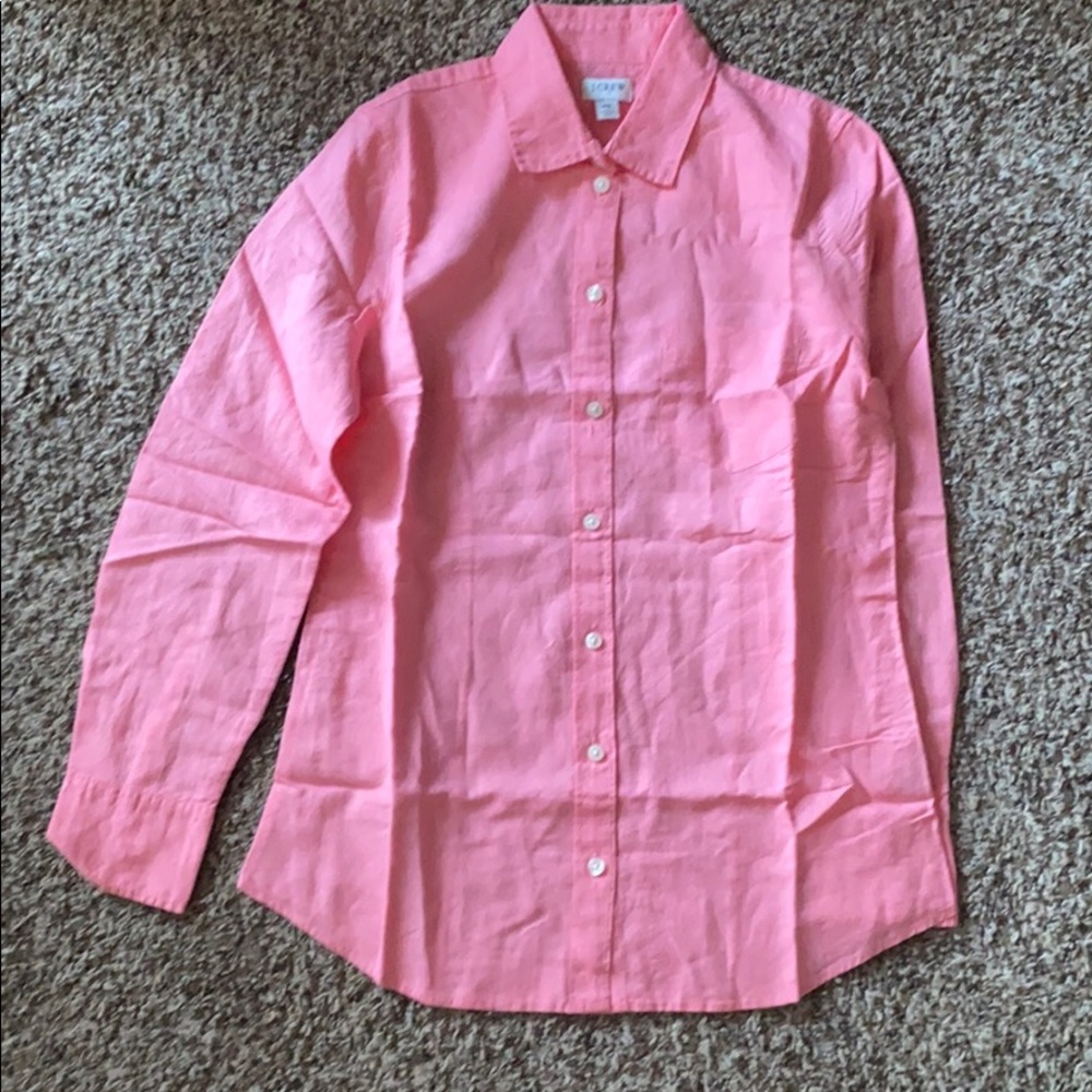 Coral pink J. Crew button down shirt